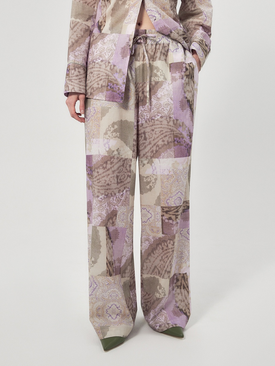 Летние брюки из 100% хлопка на эластичном поясе