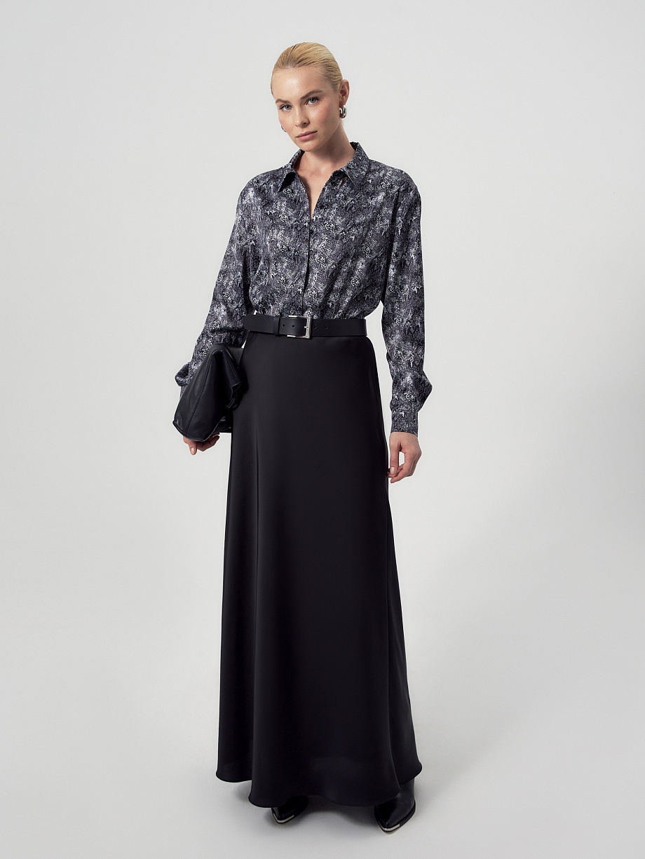 Юбка макси из атласа