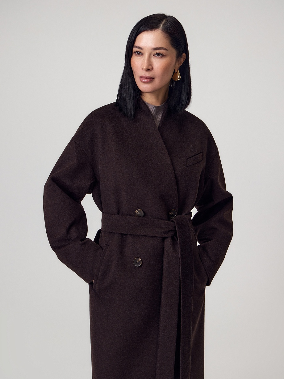 Пальто из шерсти с мембраной и утеплённой спинкой