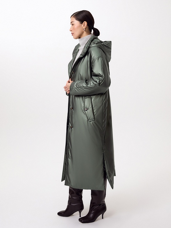 Пальто из непромокаемой плащёвой ткани с капюшоном POMPA арт.1015160i10041