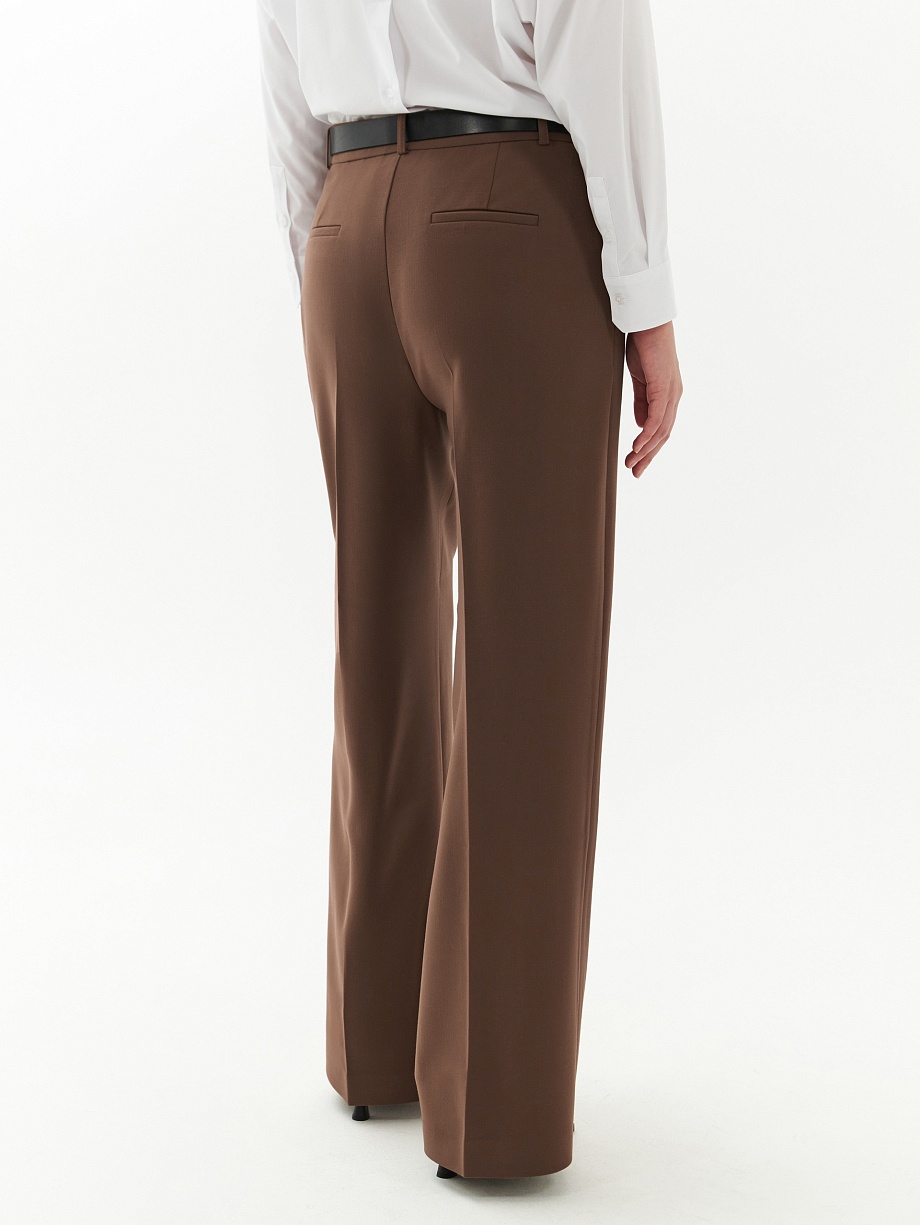 Прямые широкие брюки из костюмной ткани