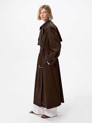 Классический тренч с застёжкой на воротнике