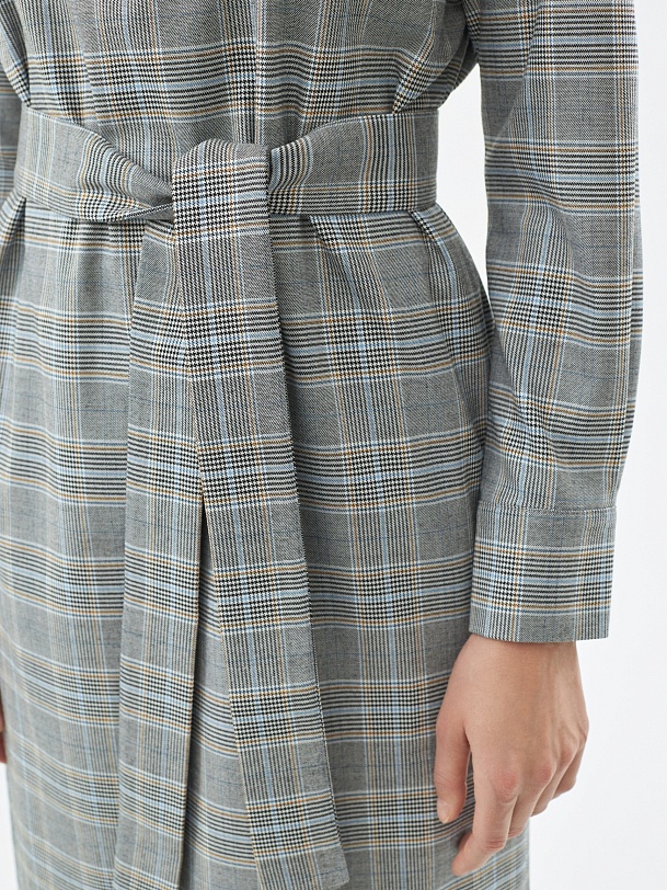 Платье в клетку из костюмной ткани