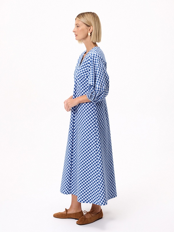 Платье из хлопка с объемными рукавами 