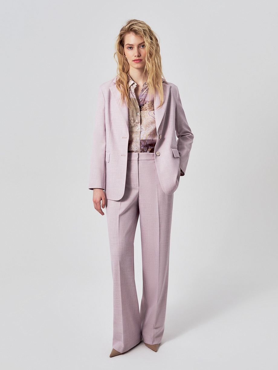 Прямой жакет из костюмной ткани