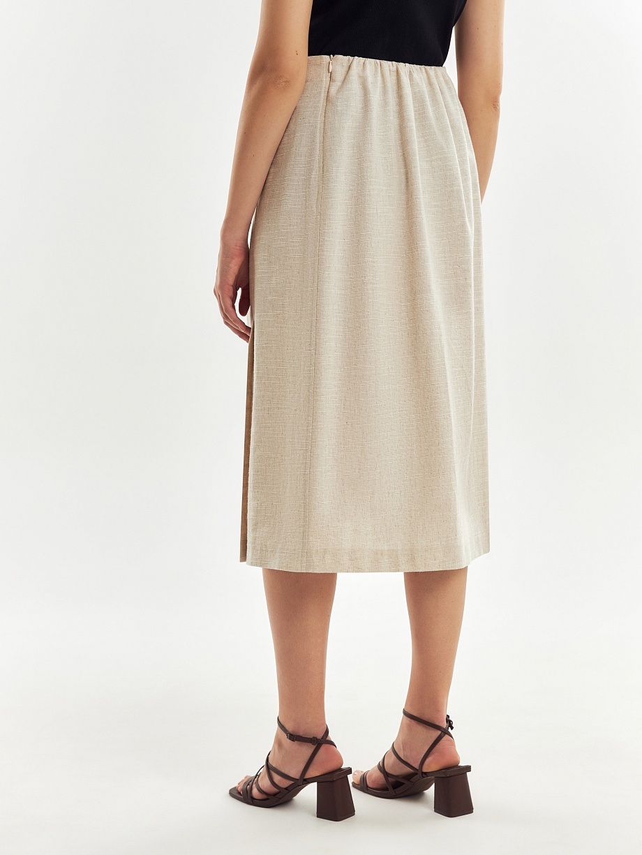Летняя юбка из хлопка и льна