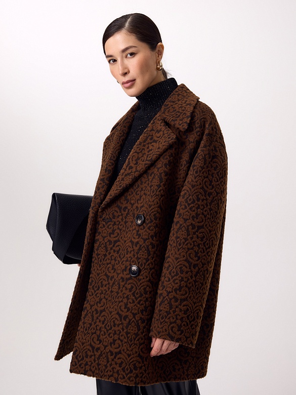 Полупальто из шерсти Альпака Бэби Сури с мембраной и утеплённой спинкой POMPA арт.1024983p90090