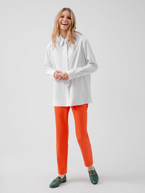 Белая рубашка со съёмным галстуком