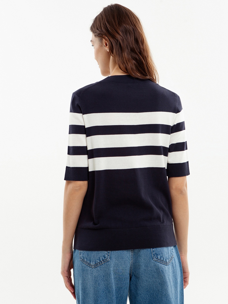 Вязаный джемпер из 100% хлопка с коротким рукавом