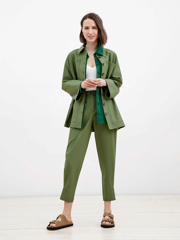 Жакет-рубашка женская зеленая