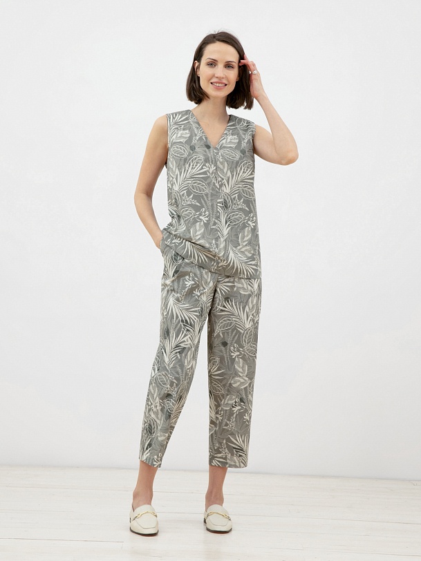 Блузка из хлопка без рукавов