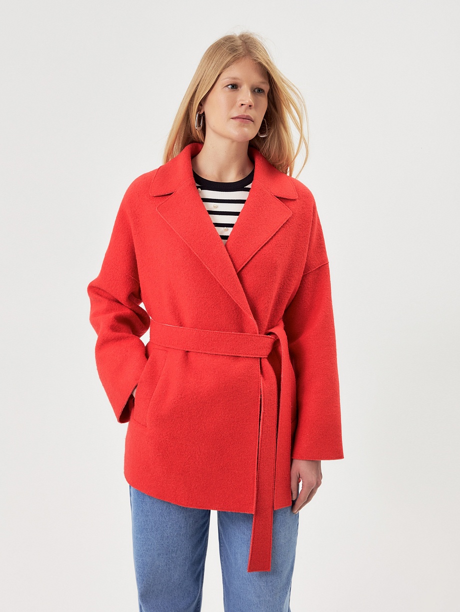 Демисезонное полупальто силуэта кокон