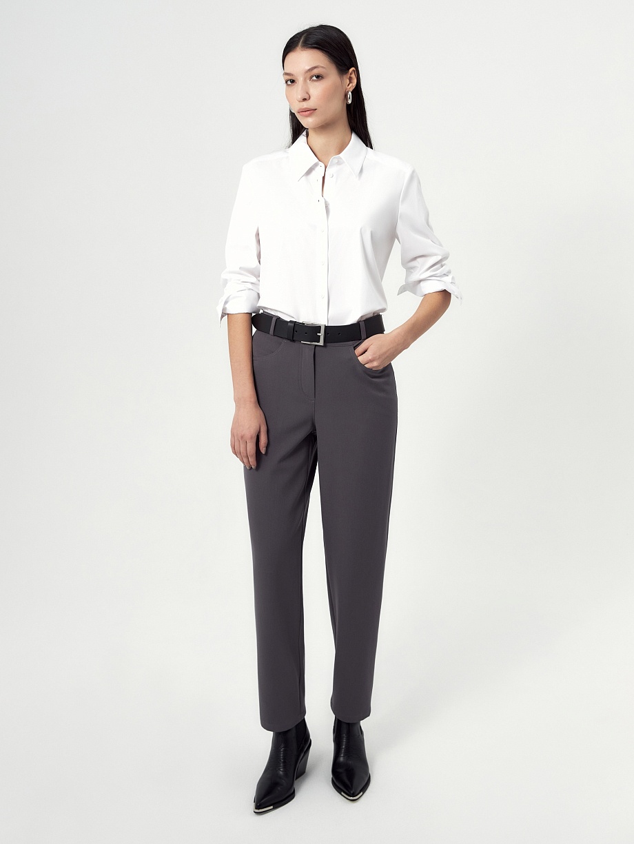 Брюки утеплённые из костюмной ткани