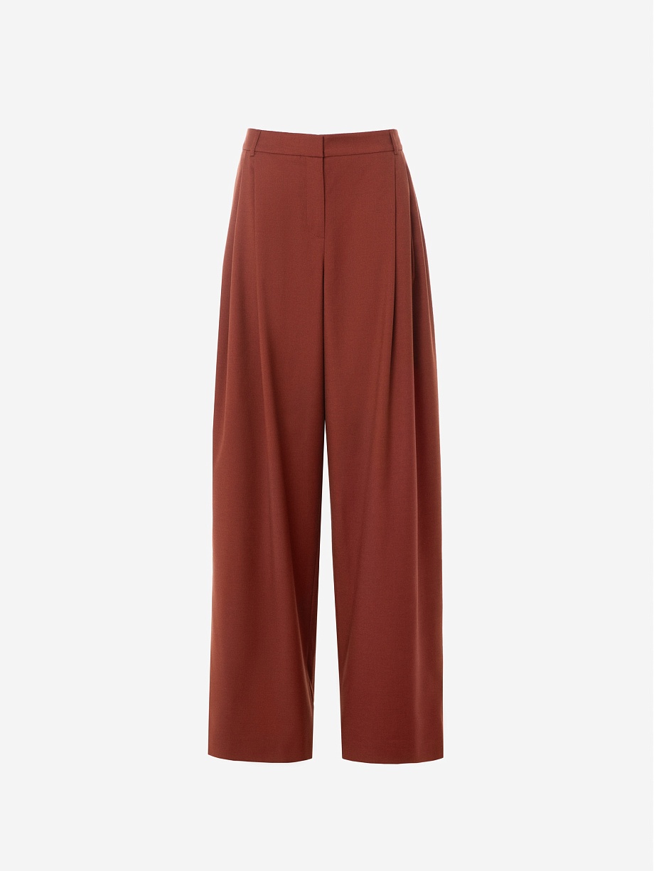 Брюки-палаццо из костюмной ткани