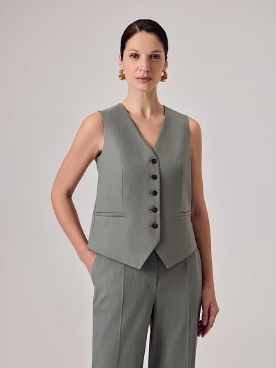 Жилет из натуральной ткани POMPA