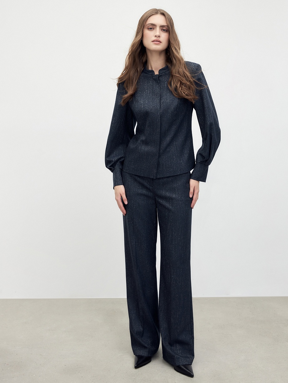 Жакет из костюмной ткани с имитацией джинсы