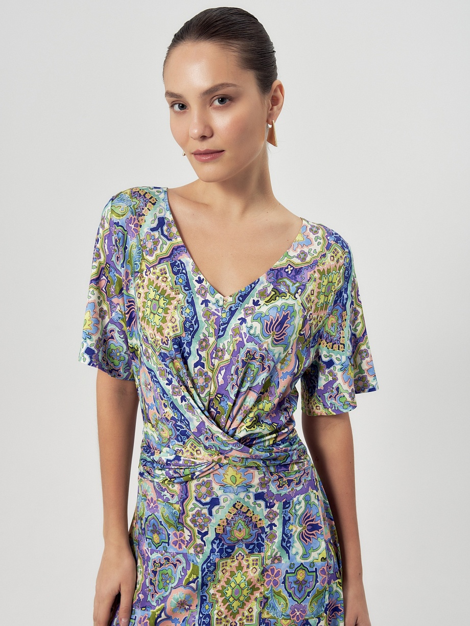 Платье макси из вискозного трикотажа