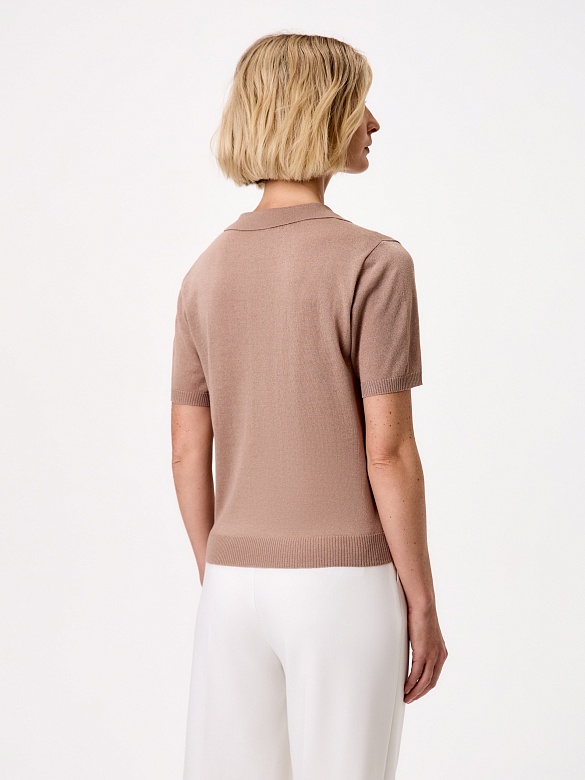 Джемпер-поло из вискозной пряжи с люрексом POMPA арт.3218140kn3188