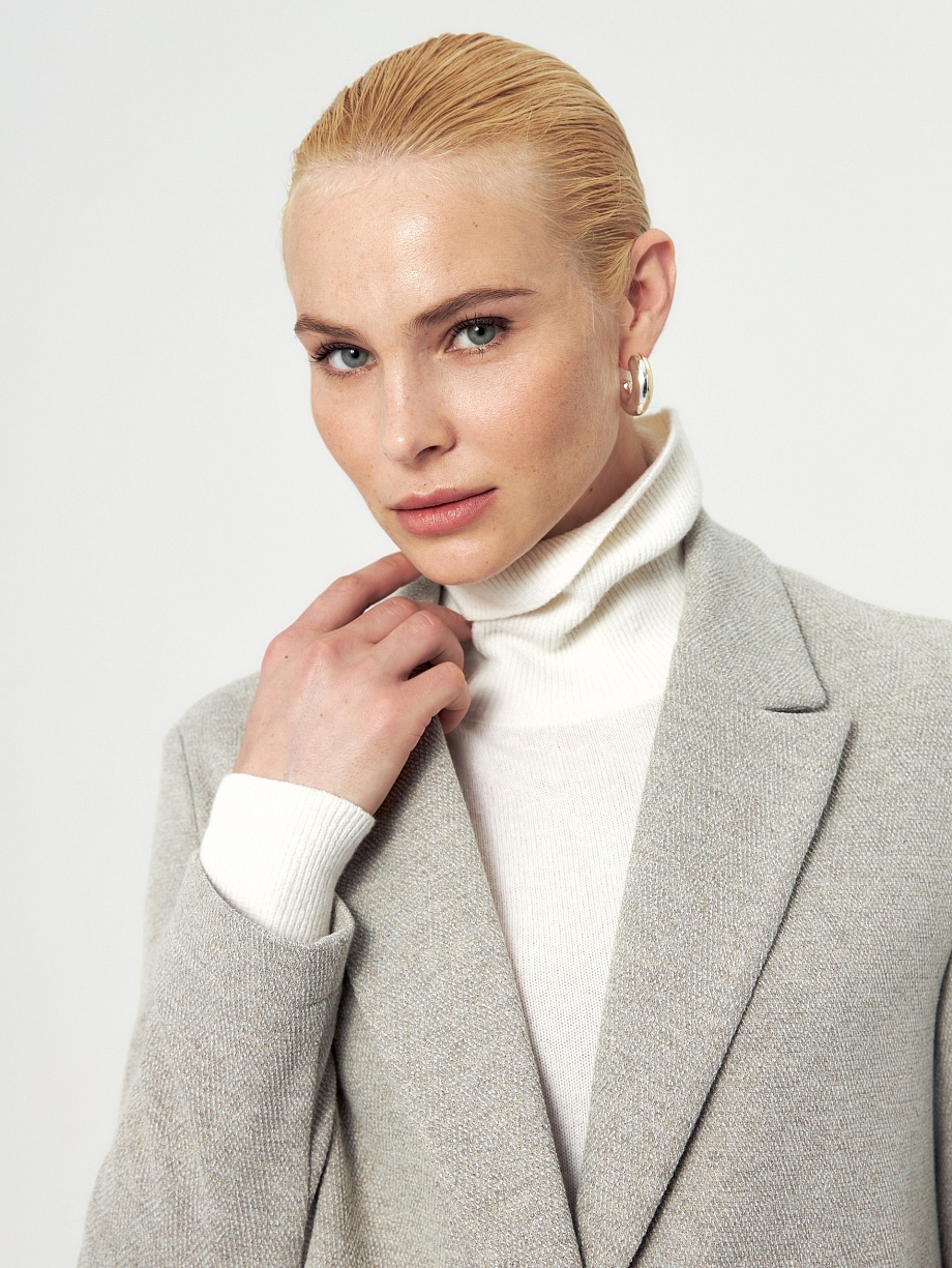 Жакет из трикотажной ткани с эффектом "елочка"