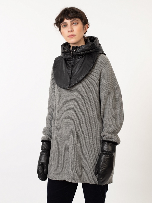 Варежки женские зимние черные