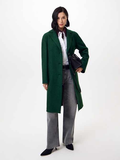 Пальто из варёной шерсти с мембраной