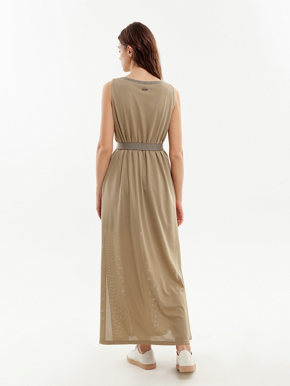 Длинное платье без рукавов с поясом POMPA арт.4600090jr0741