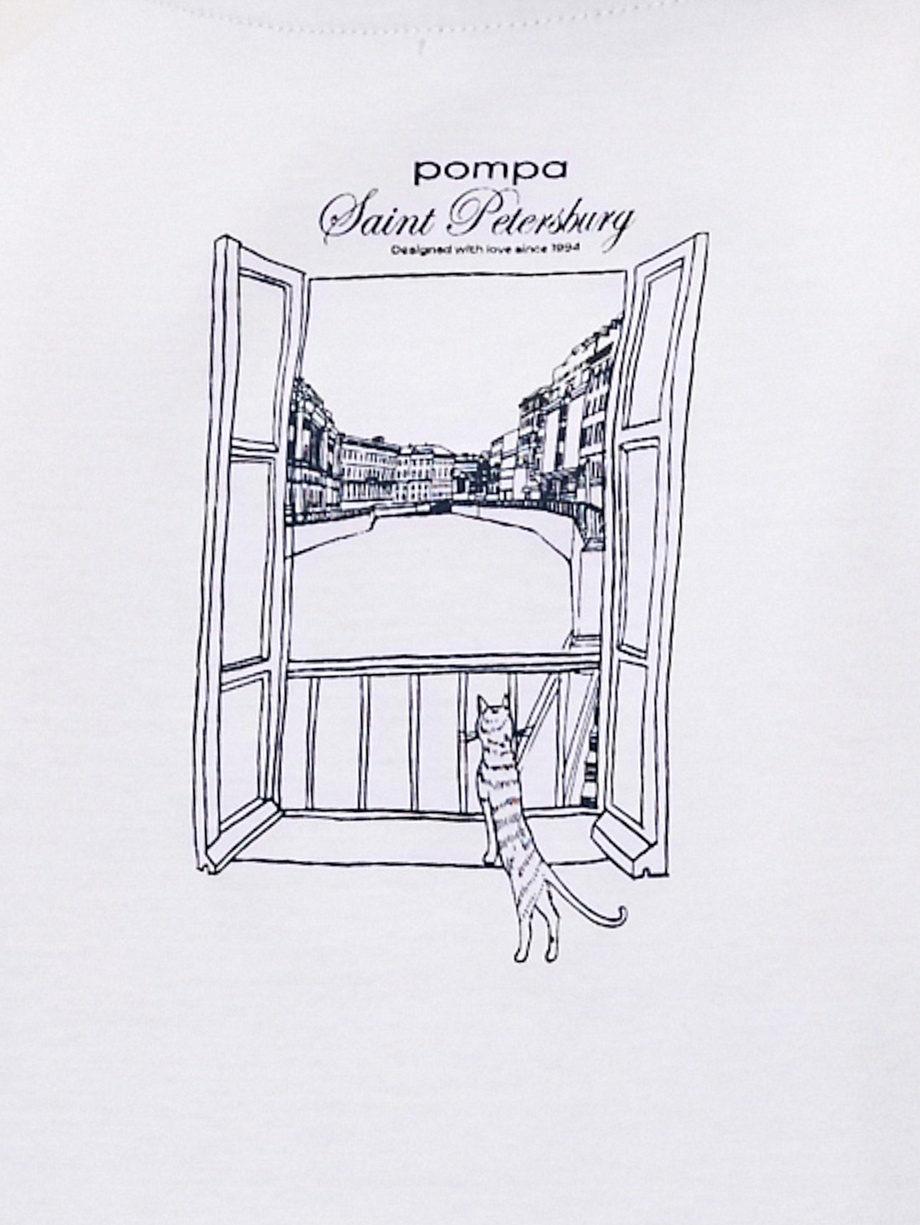 Футболка из 100% мерсеризированного хлопка с принтом