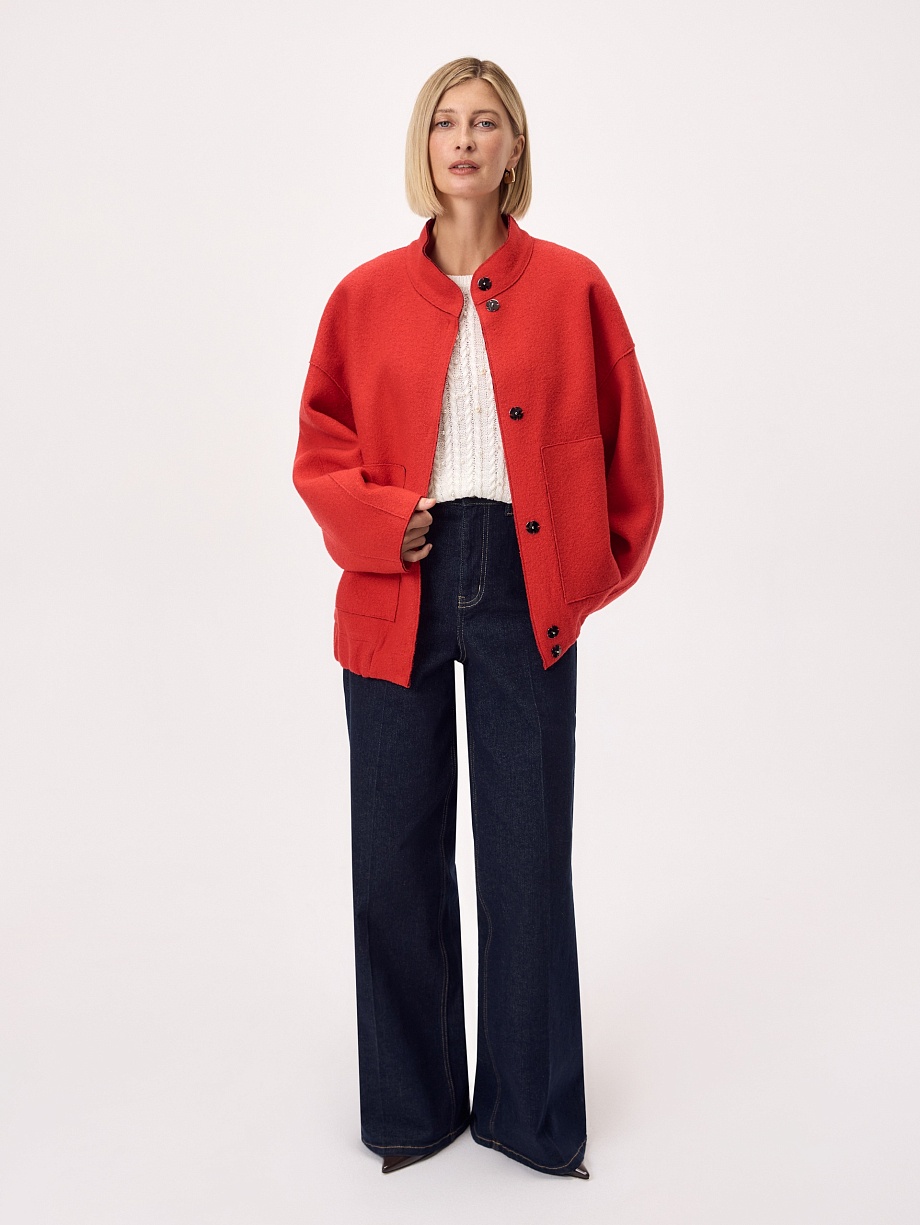 Бомбер из варёной шерсти с мембраной