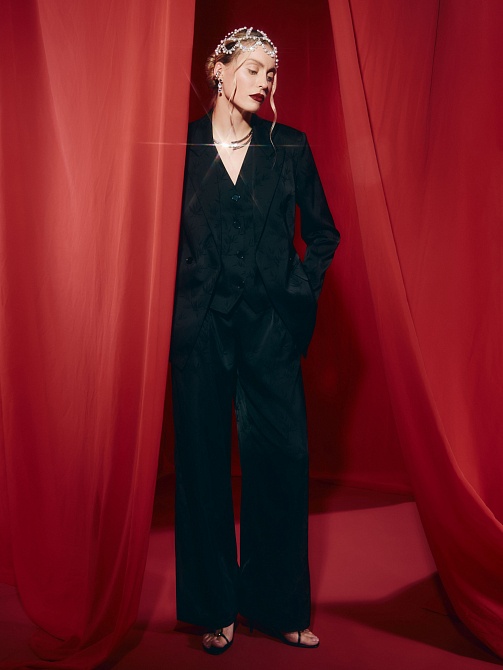 Широкие брюки из жаккарда