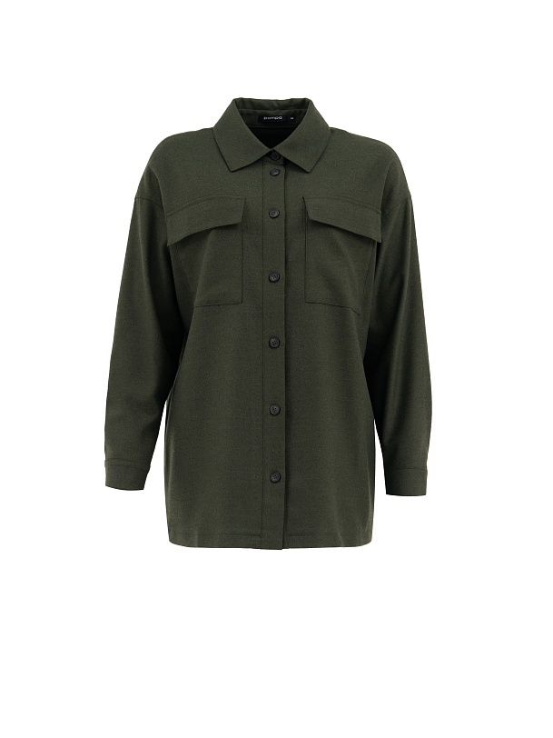 Жакет-рубашка с накладными карманами