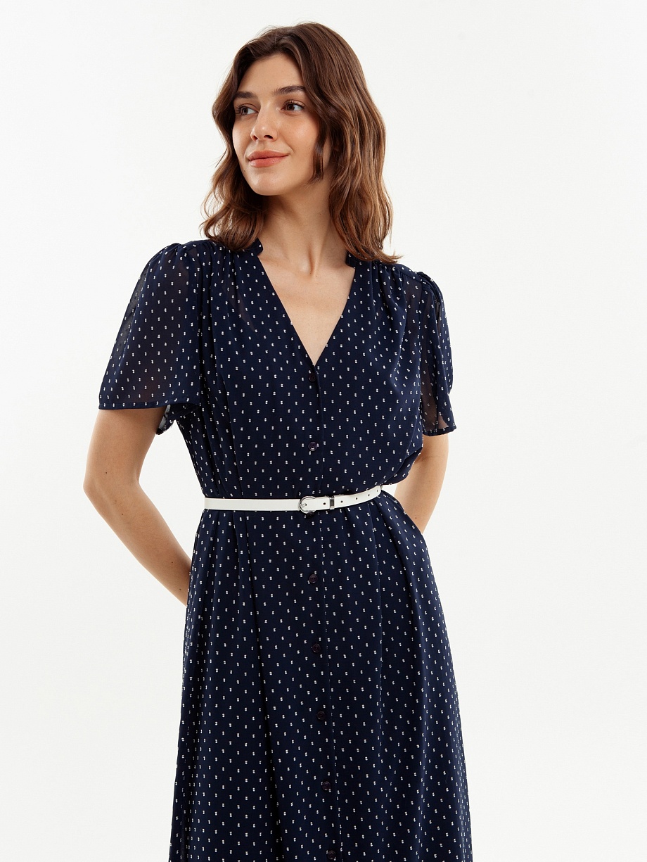 Элегантное платье макси с воланом по низу