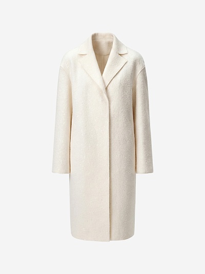  Пальто с мембраной из вареной шерсти с пайетками POMPA
