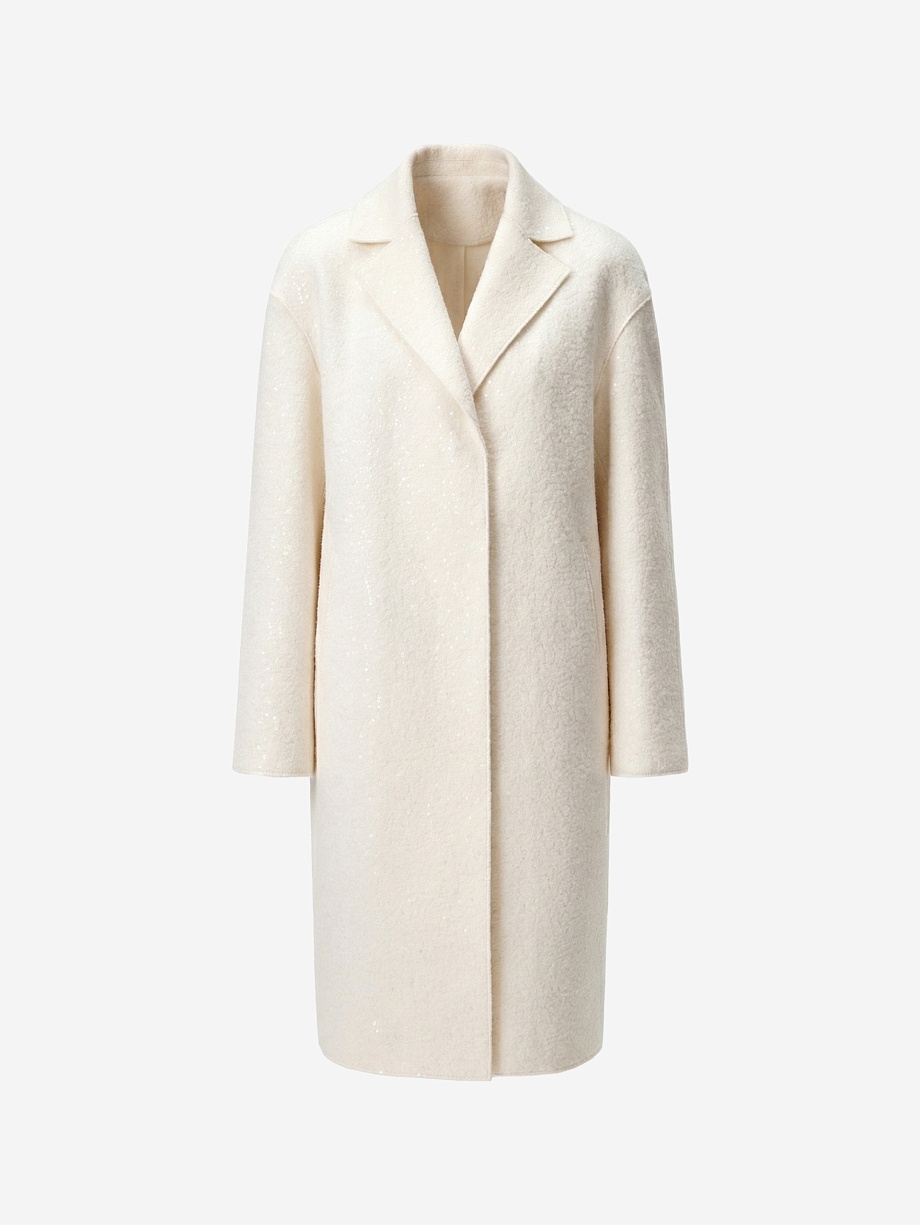  Пальто с мембраной из вареной шерсти с пайетками