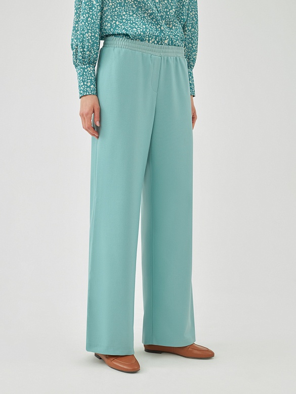 Свободные прямые брюки из костюмной ткани POMPA арт.3119590ss0148