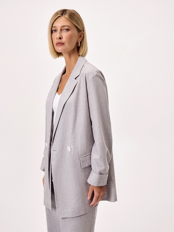 Жакет из хлопка и льна