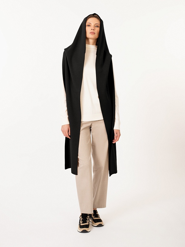 Шарф-капюшон женский черный