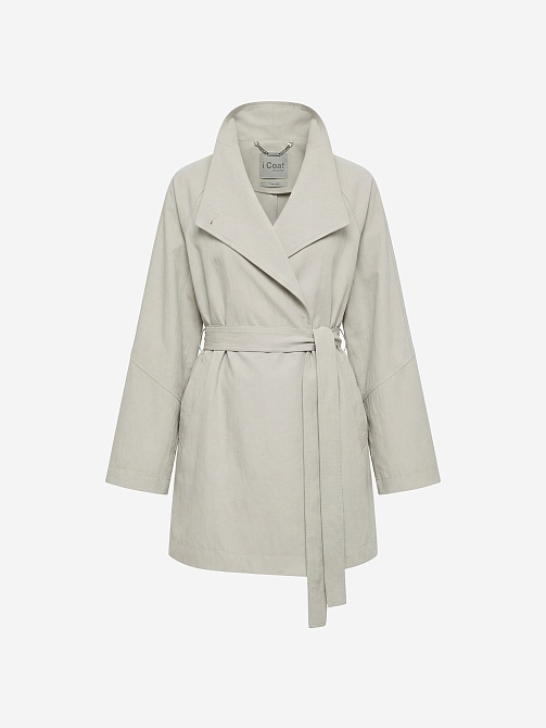 Непромокаемый укороченный плащ с сумкой из той же ткани