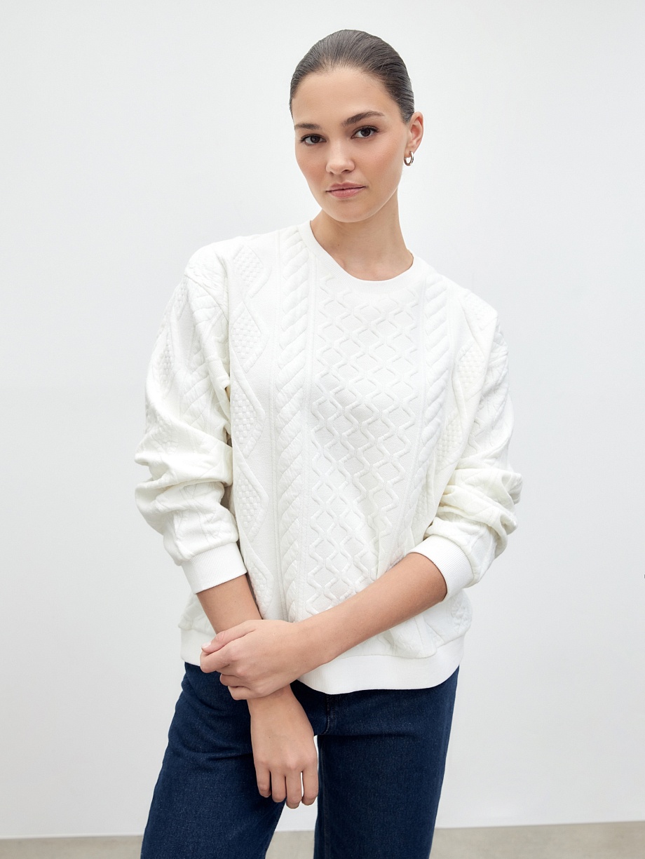 Трикотажный джемпер с косами