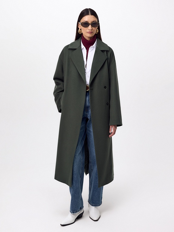 Пальто из шерсти с мембраной, утеплённой спинкой и съёмным капюшоном POMPA арт.1015545p90841