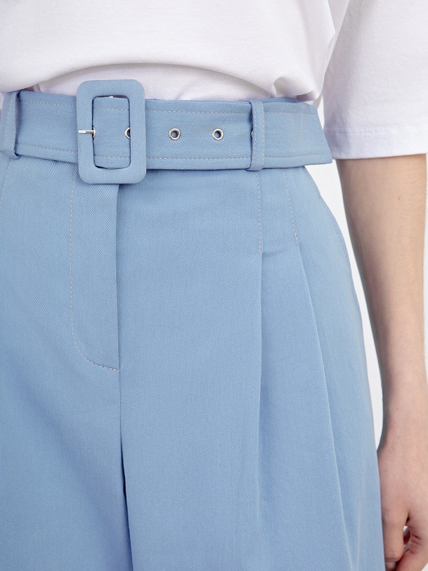 Брюки-палаццо женские голубые