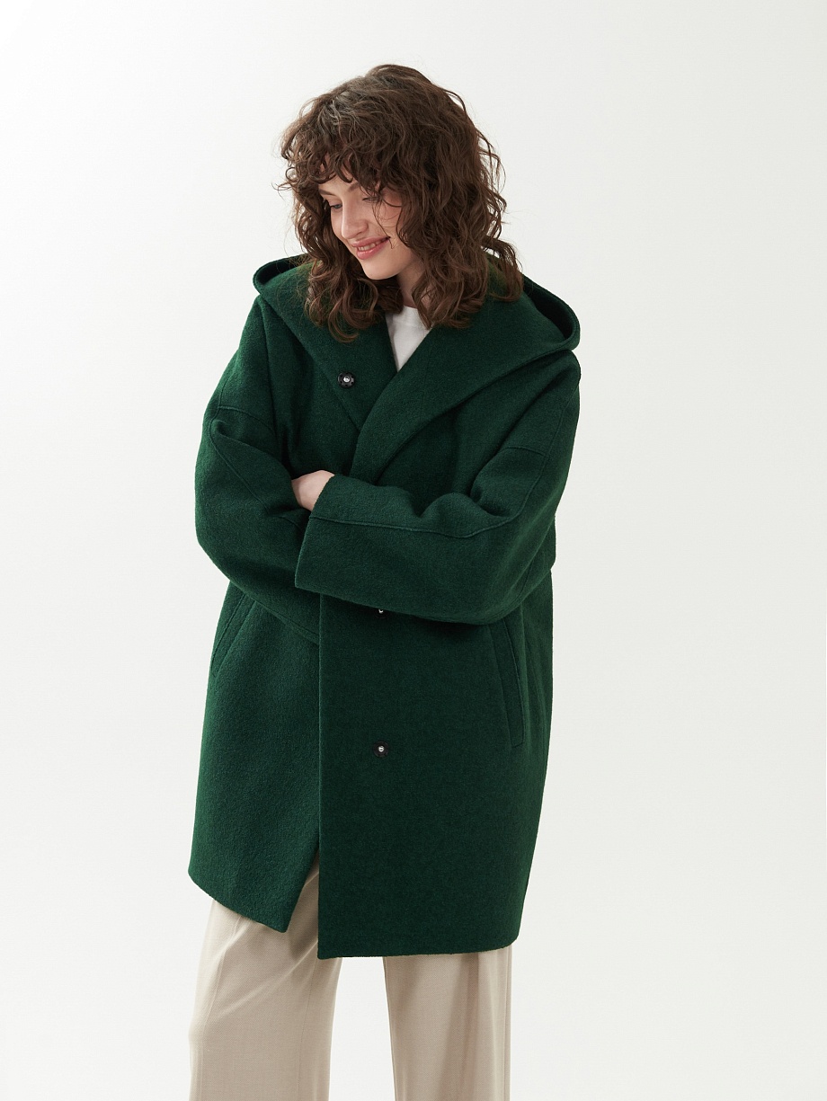 Зимнее шерстяное пальто с мембраной и утеплителем