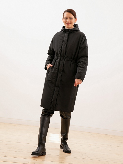 Зимнее пальто с мембраной, утеплителем и капюшоном POMPA