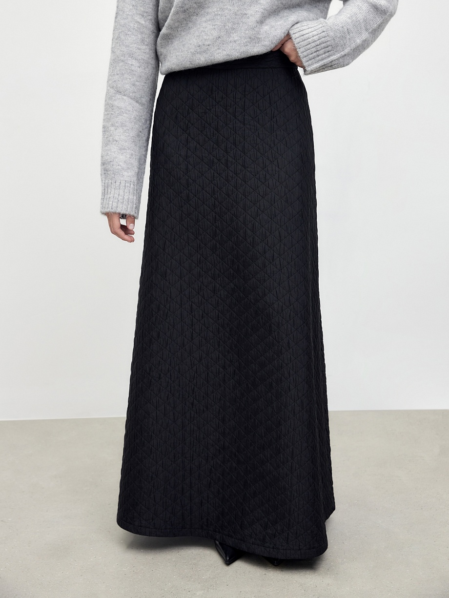 Юбка трапеция из стеганой ткани