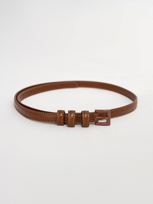 Тонкий ремень из натуральной кожи