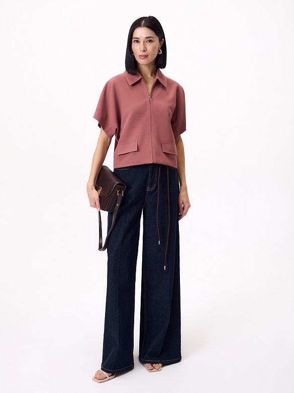 Укороченный жакет на молнии POMPA арт.3103320pr1115