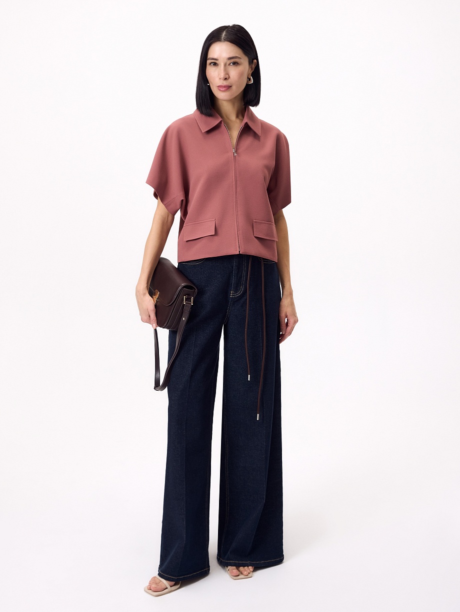 Укороченный жакет на молнии