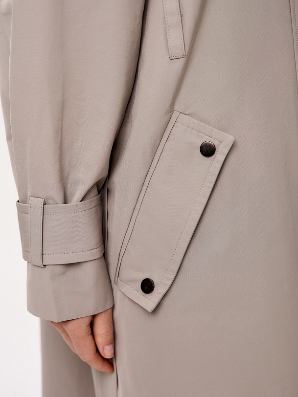 Непромокаемый хлопковый плащ с высоким воротником