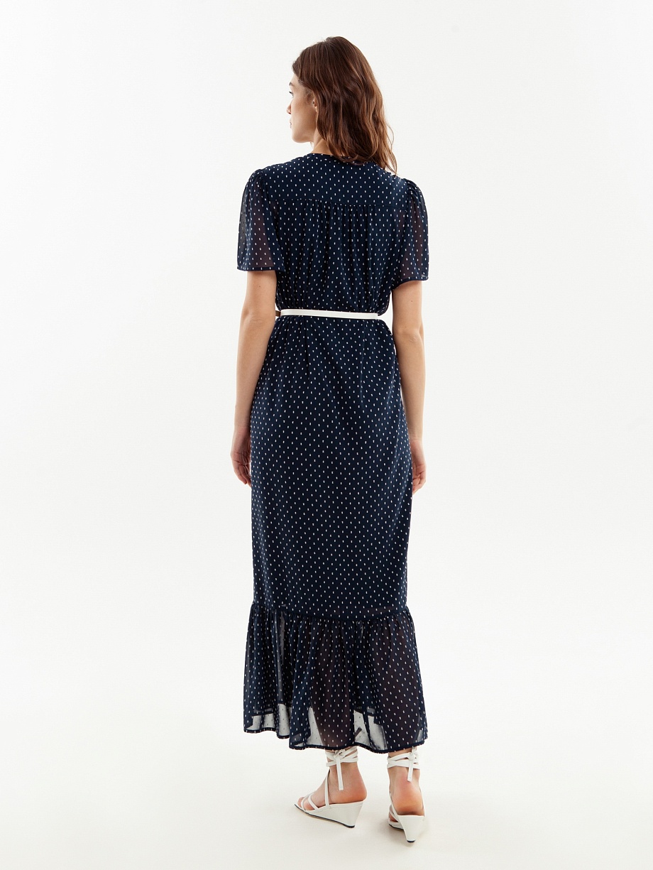 Элегантное платье макси с воланом по низу