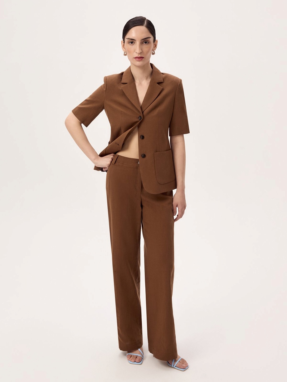 Летние брюки из хлопка и льна