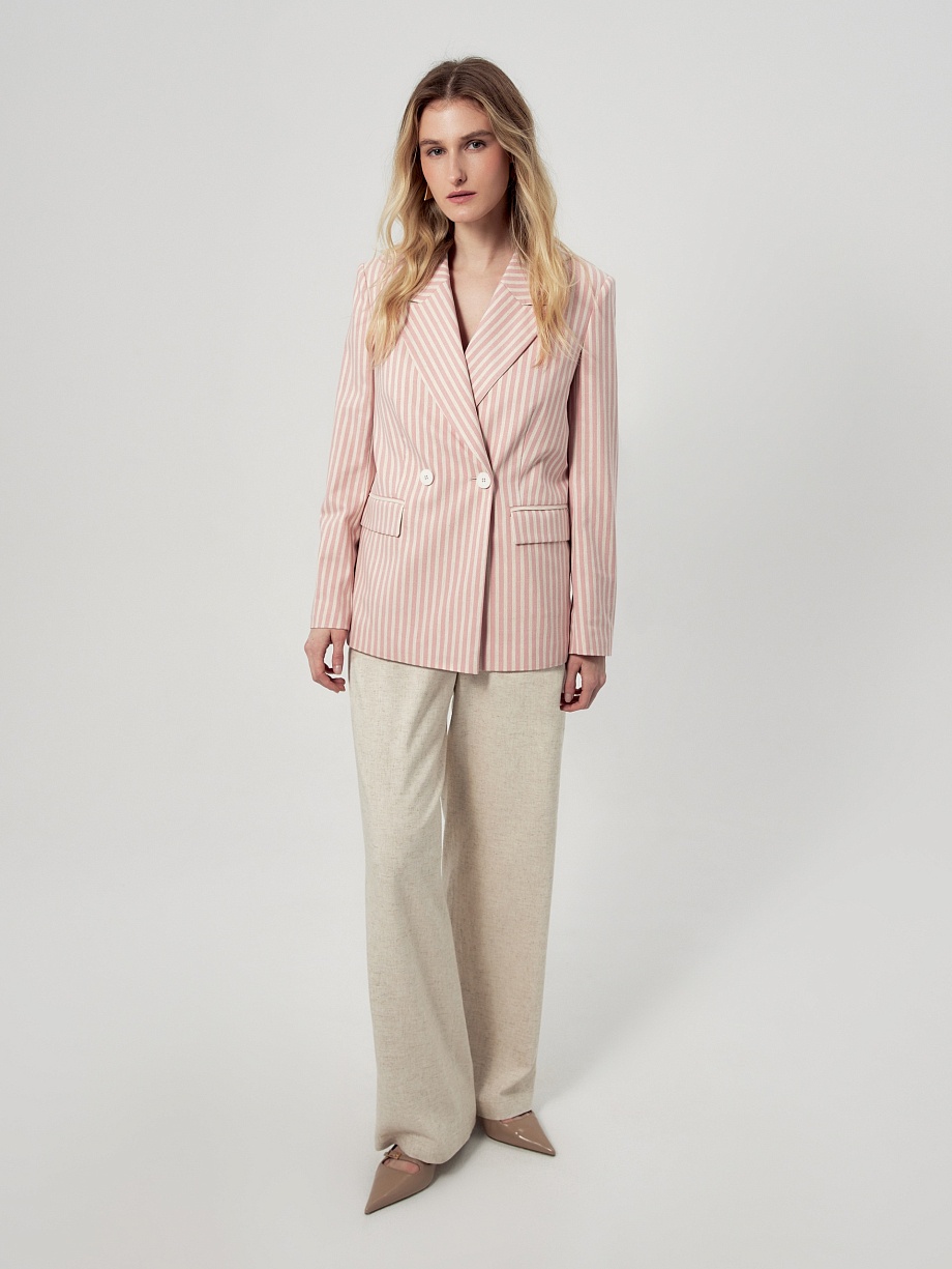 Летний жакет из костюмной ткани с вискозой и льном